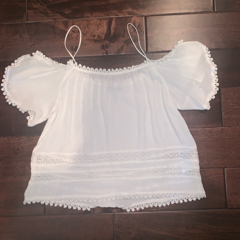 White off the shoulder shirt